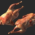 Grilled Chicken Grilled Quail 3d model