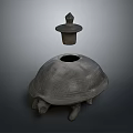 Traditional Turtle Shaped Ceramic Container With Lid And Carved Patterns For Daily Use 3d model