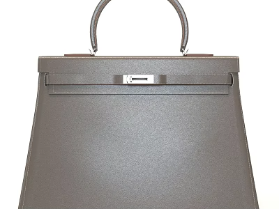 Stylish Gray Handbag With Top Handle And Lock Closure 3d model