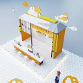 Tafo Coffee House With Cute Cartoon Shiba Inu Cloud Decorations And Photo Spot