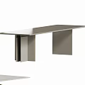 Modern Minimalist Dining Table Set With Beige Chairs Black Metal Legs And Ceramic Vase Bowls