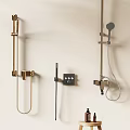 Various Modern Shower Heads With Handheld Overhead And Fixed Mounts And Bathroom Accessories