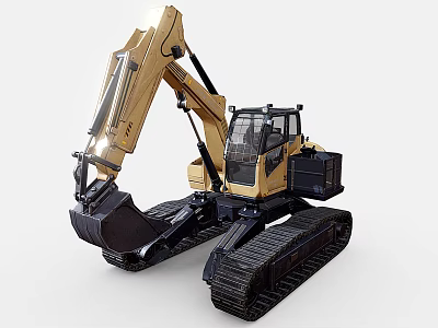 Heavy Duty Crawler Excavator Industrial Equipment With Large Bucket And Operator Cab 3d model