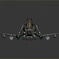 Green Futuristic Military Aircraft 3D Model With Detailed Wings Cockpit And Missiles
