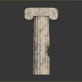 Classical Carved Stone Sculpture Column With Intricate Pattern And Textured Design