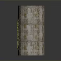 Decorative Cylindrical Column With Wood Grain Texture And Green Plant Design