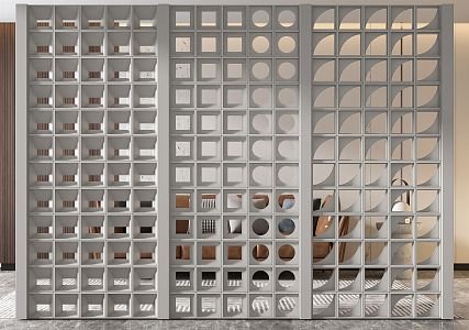 Hollow partition of cement component 3d model