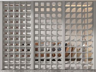 Hollow partition of cement component 3d model