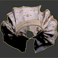 Pink And Blue Cloak With Gold Floral Patterns And Decorative Trim
