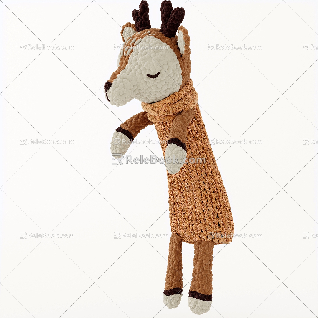 Children's Doll Plush Fawn 3d model