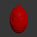 Red Egg Shaped Household Decorative Accessory With Spider Web Texture And Loop Handle On Top
