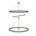 Modern Circular Chandeliers with Geometric Patterns and LED Lighting for Contemporary Interior Spaces 3d model