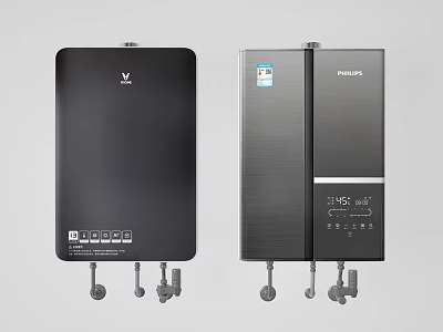 Black V And Philips Water Heaters With Control Panels And Display Screens 3d model