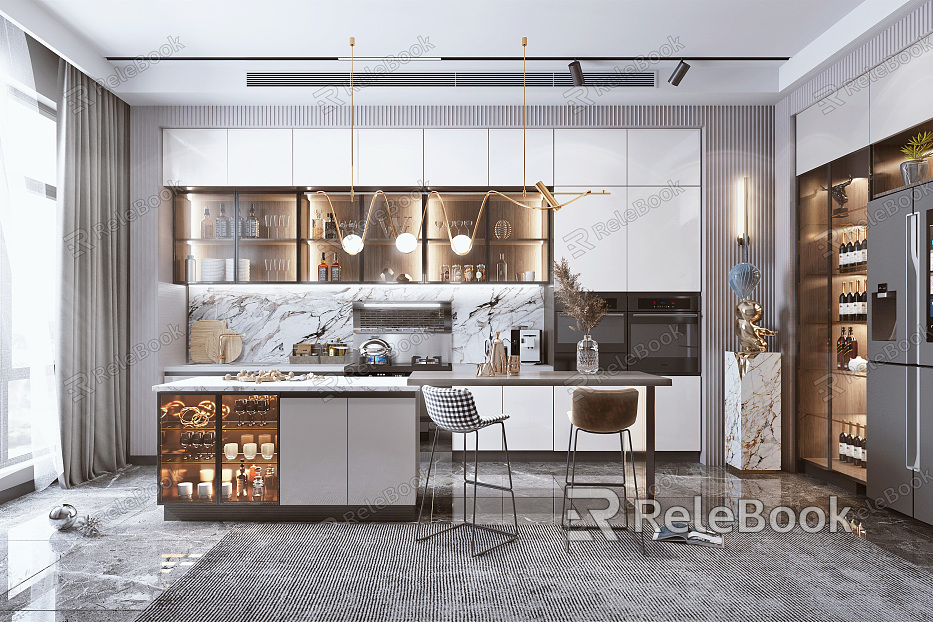 Light Luxury Kitchen Restaurant Kitchen model