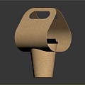 Stylish Beige Paper Cup Holder With Unique Handle Design And Portable Structure