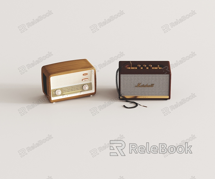 Retro radio stereo low gun sound wood stereo model