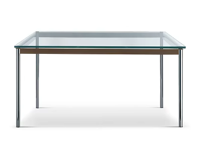 Modern Dining Table With Clear Glass Top And Sturdy Metal Frame Design 3d model