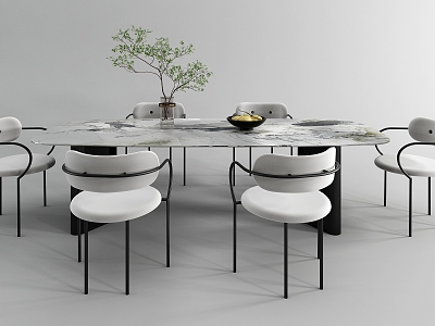 Dining table and chair 3d model