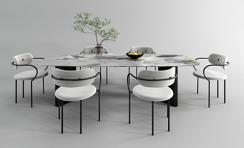 Dining table and chair 3d model