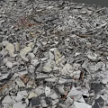 Construction Waste Materials With Scattered Broken Stones And Concrete Chunks On Ground 3d model