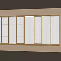 Wooden Frame Casement Windows Installation In Bright Interior With Multiple Panels 3d model