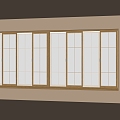 Modern wood windows 3d model