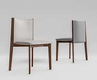 Modern Dining Chair Leather Single Chair Dining Chair 3d model