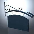 Black Commercial Signage Equipment With Curved Metal Bracket And Decorative Design