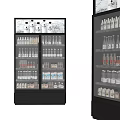 Glass Door Commercial Display Refrigerators Filled with Assorted Bottled Drinks 3d model