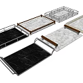 Decorative Home Living Trays With Marble Wooden And Metal Frame Designs