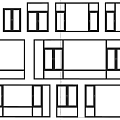 Various Rectangular Layout Designs Featuring Black And White Structural Sketches 3d model