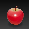 Fresh Juicy Red Apple With Shiny Bright Surface On Dark Background