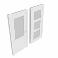 White Hinged Doors With Different Glass Panel Designs For Home Interior 3d model