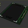 Black Electronic Panel With Circular Holes Yellow Stripe And White Borders