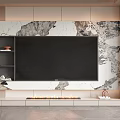 Modern TV background wall 3d model