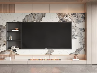 Modern TV background wall 3d model