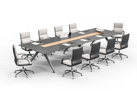 Modern Conference Table and Chair 3d model