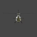 LAPD Police Helicopter with Black and White Exterior Transparent Cockpit and Landing Gear