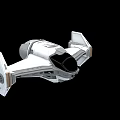 Weapon 3D Rendered Space Fighter Model With White Body Large Wings And Cockpit