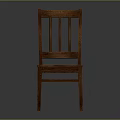 Classic Wooden Accent Chair with Vertical Slat Back and Red Cushion Seat