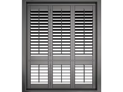 Modern Window Shutters With Multiple Panels And Black Frame For Home Windows 3d model