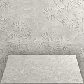 Square Rug with Floral Embossed Textured Design for Modern Home Decor 3d model