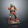 Titanfall 2 Character Figurine With Armored Suit Red Pants And Clenched Fists On Base