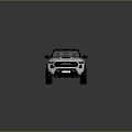 Toyota Tacoma White Pickup Truck with Black Roof and Off Road Wheels Design
