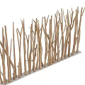 Decorative Natural Wooden Branches Vertical Arrangement For Interior Design Elements 3d model