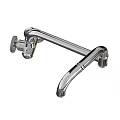 Polished Chrome Kitchen Faucets With Modern Sleek Design And Wall Mounted Features