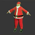 Festive Santa Claus Costume In Red With White Trim And Black Belt For Holiday Celebrations