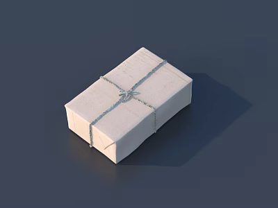 Decorative Ornament Set with White Box Twine Wrapped for Home Decor 3d model