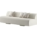 Modern White Sofa With Three Light Colored Cushions And Minimalist Interior Design 3d model