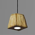 Natural Wooden Square Pendant Lights with Different Wood Tones
